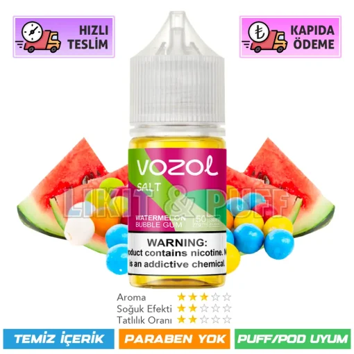 Vozol Likit Watermelon Bubble Gum