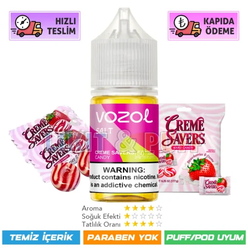 Vozol Likit Creme Savers Candy Salt 30ml